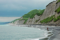 Морская прогулка на лодках, полуостров Чирип. Белые скалы, Охотское море.
