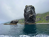 Морская прогулка на лодках, полуостров Чирип. Белые скалы, Охотское море.